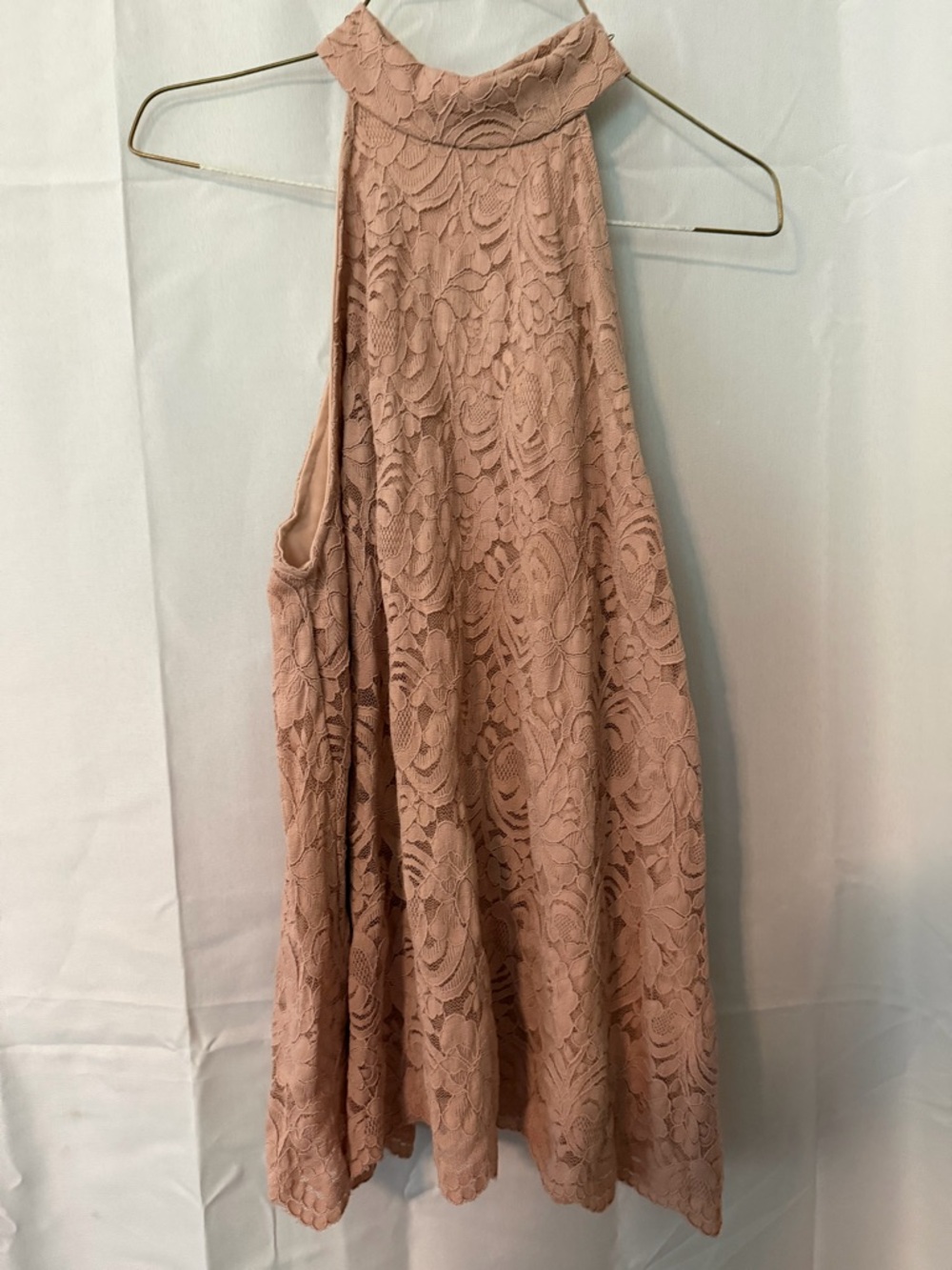 Altar'd State One-Shoulder Lace Dress in Dusty Rose